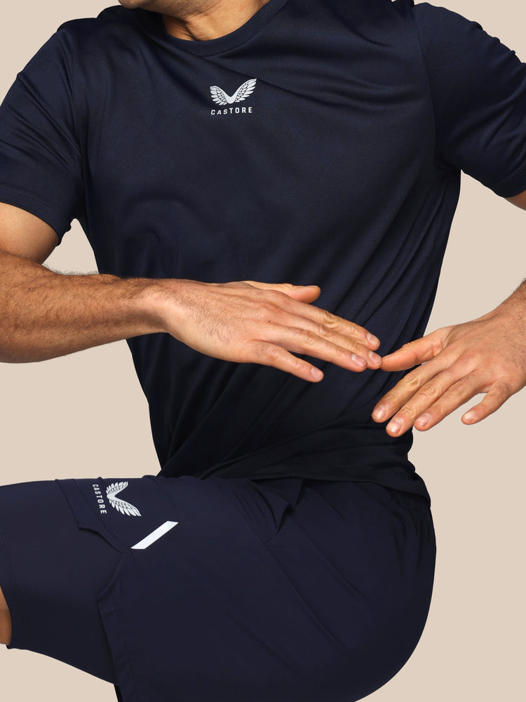Hombre Apex Engineered Camisa de Manga Corta - Azul Marino