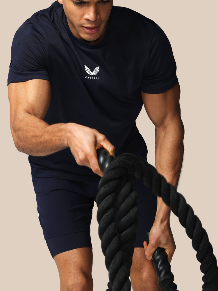 Hombre Apex Engineered Camisa de Manga Corta - Azul Marino