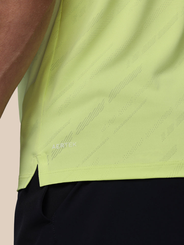 Hombre Golf LVS Engineered Knit Polo de Manga Corta - Lime