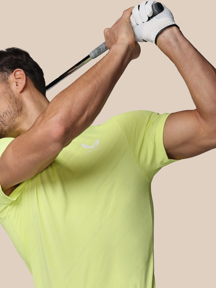 Hombre Golf LVS Engineered Knit Polo de Manga Corta - Lime