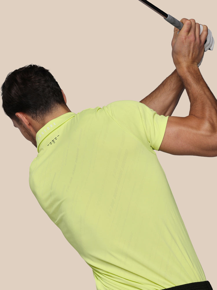Hombre Golf LVS Engineered Knit Polo de Manga Corta - Lime