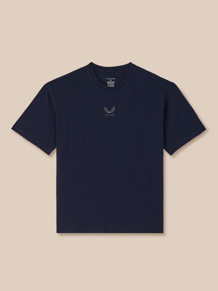 Hombre Adapt Cotton Camisa Holgada de Manga Corta - Azul Marino