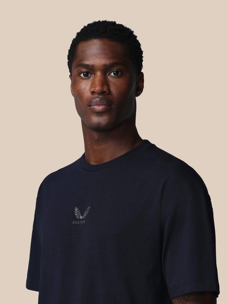 Hombre Adapt Cotton Camisa Holgada de Manga Corta - Azul Marino