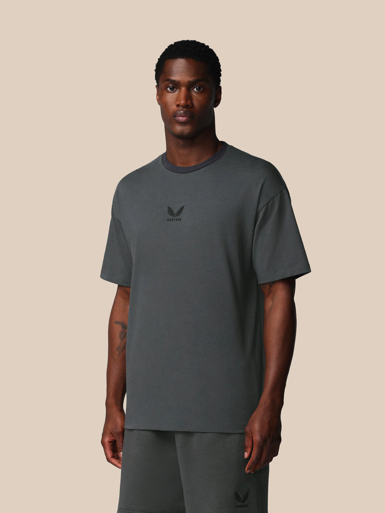 Hombre Adapt Cotton Camisa Holgada de Manga Corta - Gunmetal