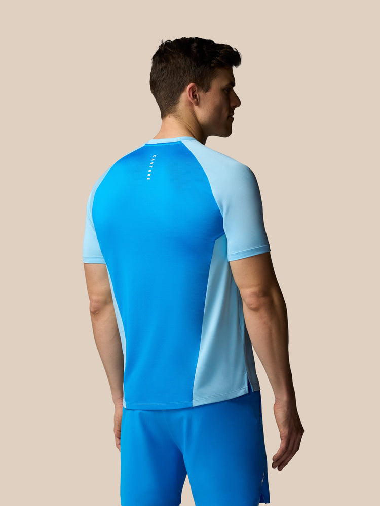 Hombre Apex Tennis Camisa de Manga Corta - Sky Azul