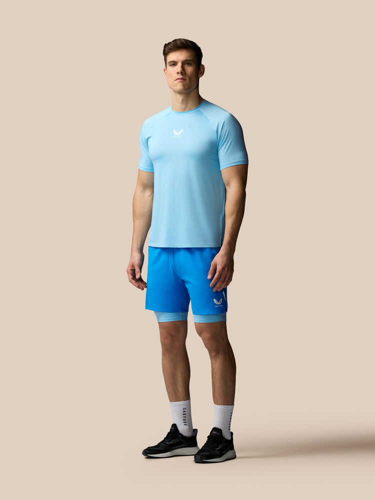 Hombre Apex Tennis Camisa de Manga Corta - Sky Azul