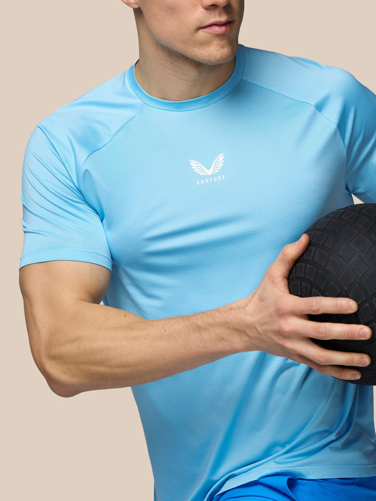 Hombre Apex Tennis Camisa de Manga Corta - Sky Azul