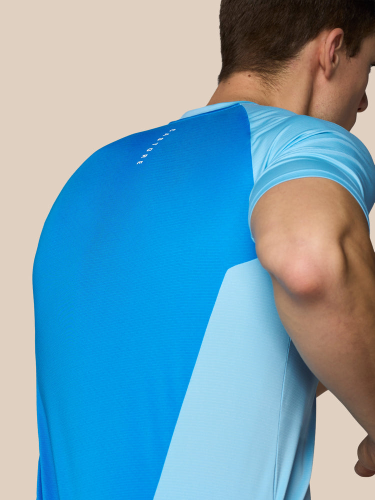 Hombre Apex Tennis Camisa de Manga Corta - Sky Azul