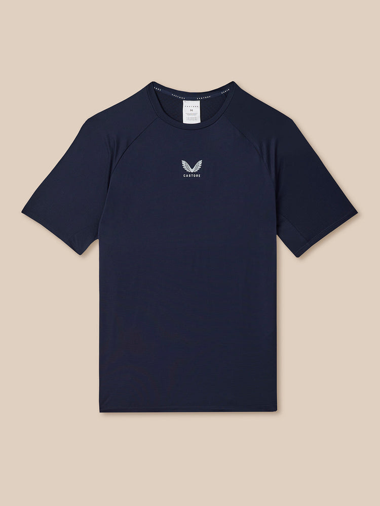 Hombre Apex Tennis Camisa de Manga Corta - Azul Marino
