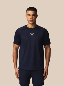 Hombre Apex Tennis Camisa de Manga Corta - Azul Marino
