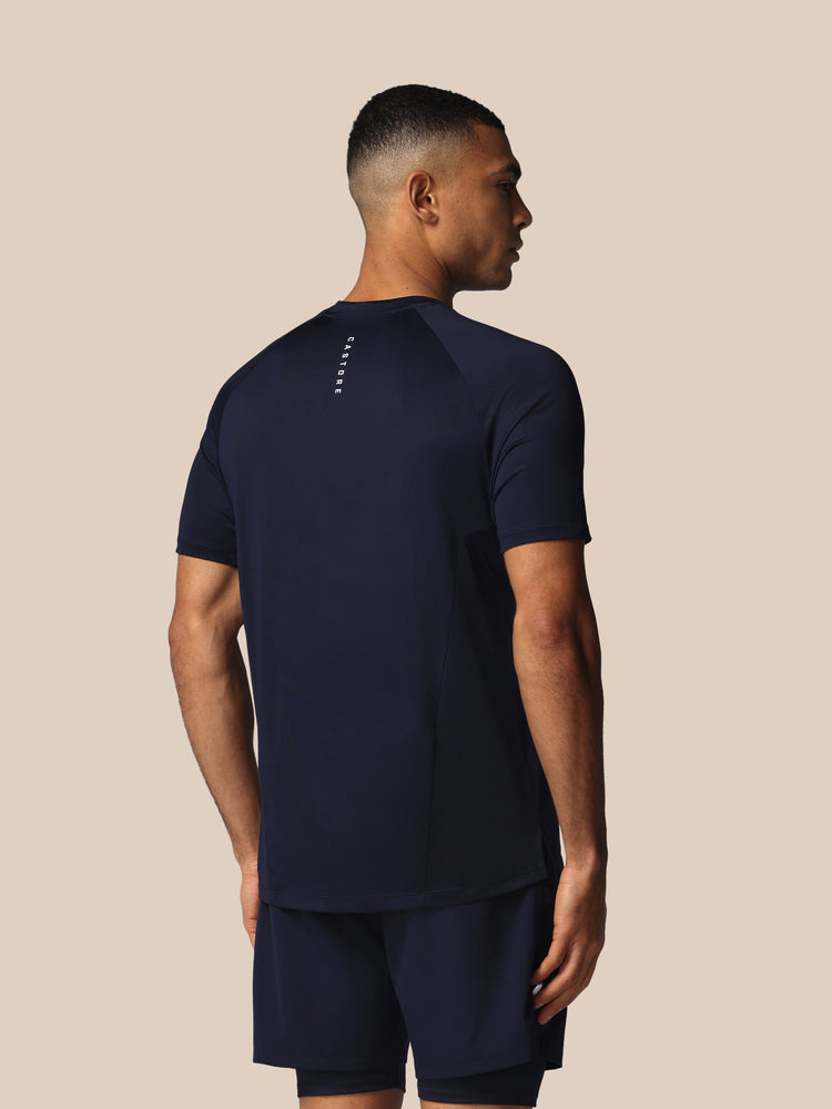 Hombre Apex Tennis Camisa de Manga Corta - Azul Marino