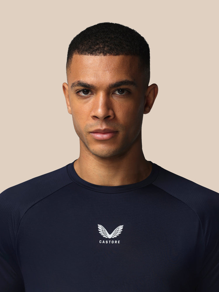 Hombre Apex Tennis Camisa de Manga Corta - Azul Marino