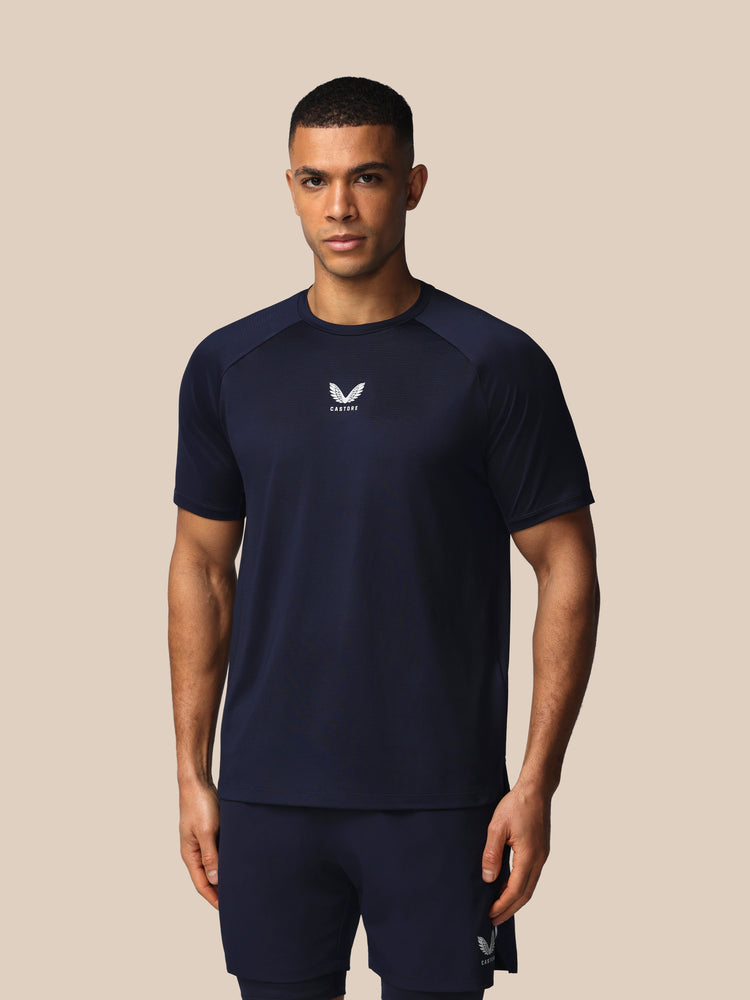Hombre Apex Tennis Camisa de Manga Corta - Azul Marino