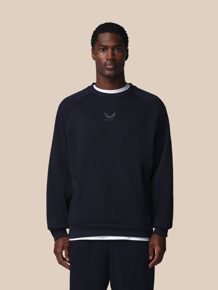 Hombre Adapt Cotton Fleece Sudadera de Manga Larga - Azul Marino