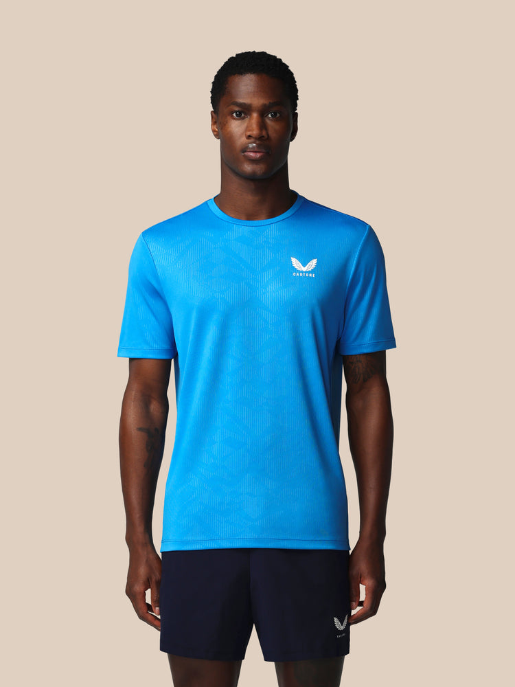 Hombre Adapt Camiseta de Manga Corta con Estampado Integral - Azul