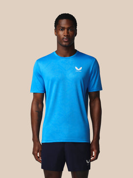 Hombre Adapt Camiseta de Manga Corta con Estampado Integral - Azul