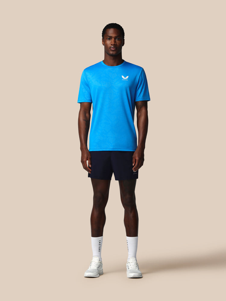 Hombre Adapt Camiseta de Manga Corta con Estampado Integral - Azul