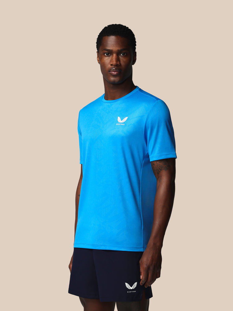 Hombre Adapt Camiseta de Manga Corta con Estampado Integral - Azul
