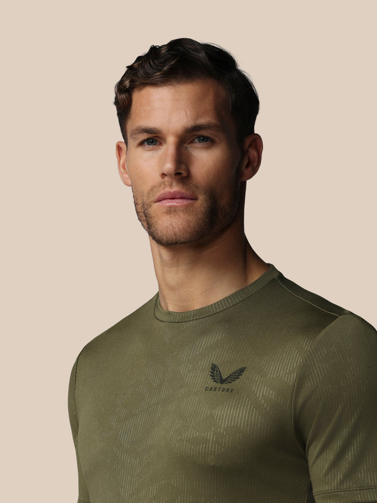 Hombre Adapt Camiseta de Manga Corta con Estampado Integral - Ivy Green