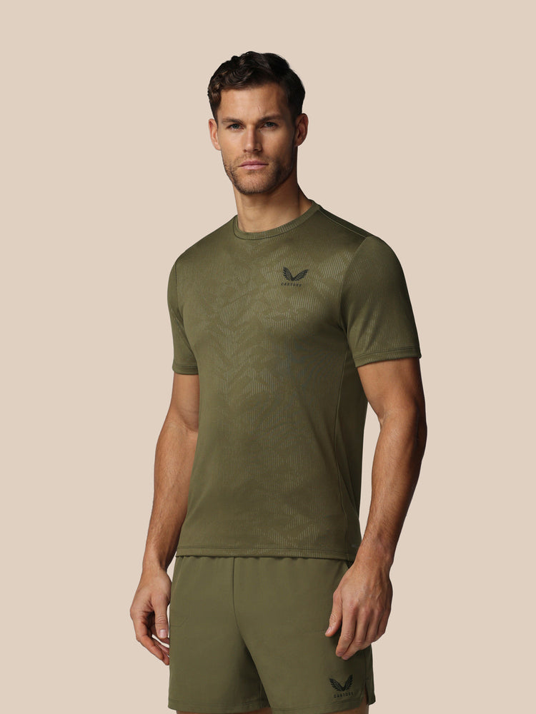 Hombre Adapt Camiseta de Manga Corta con Estampado Integral - Ivy Green