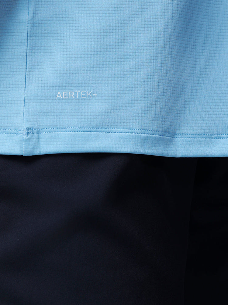 Hombre Golf Polo de Manga Corta con Mapa Estampado - Azul