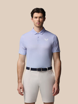 Hombre Golf Polo de Manga Corta con Mapa Estampado - Lavanda