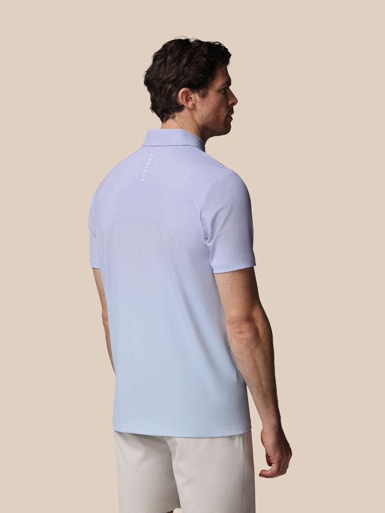 Hombre Golf Polo de Manga Corta con Mapa Estampado - Lavanda