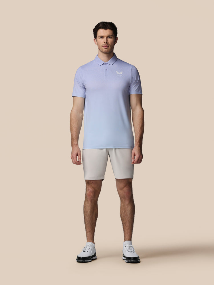 Hombre Golf Polo de Manga Corta con Mapa Estampado - Lavanda