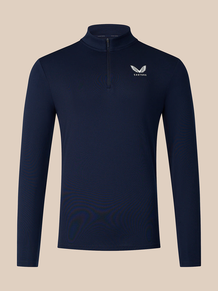 Hombre Adapt Sudadera con Cuarto de Cremallera - Azul Marino