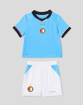 Baby Feyenoord outfit with light blue jersey and white shorts featuring club crest and star