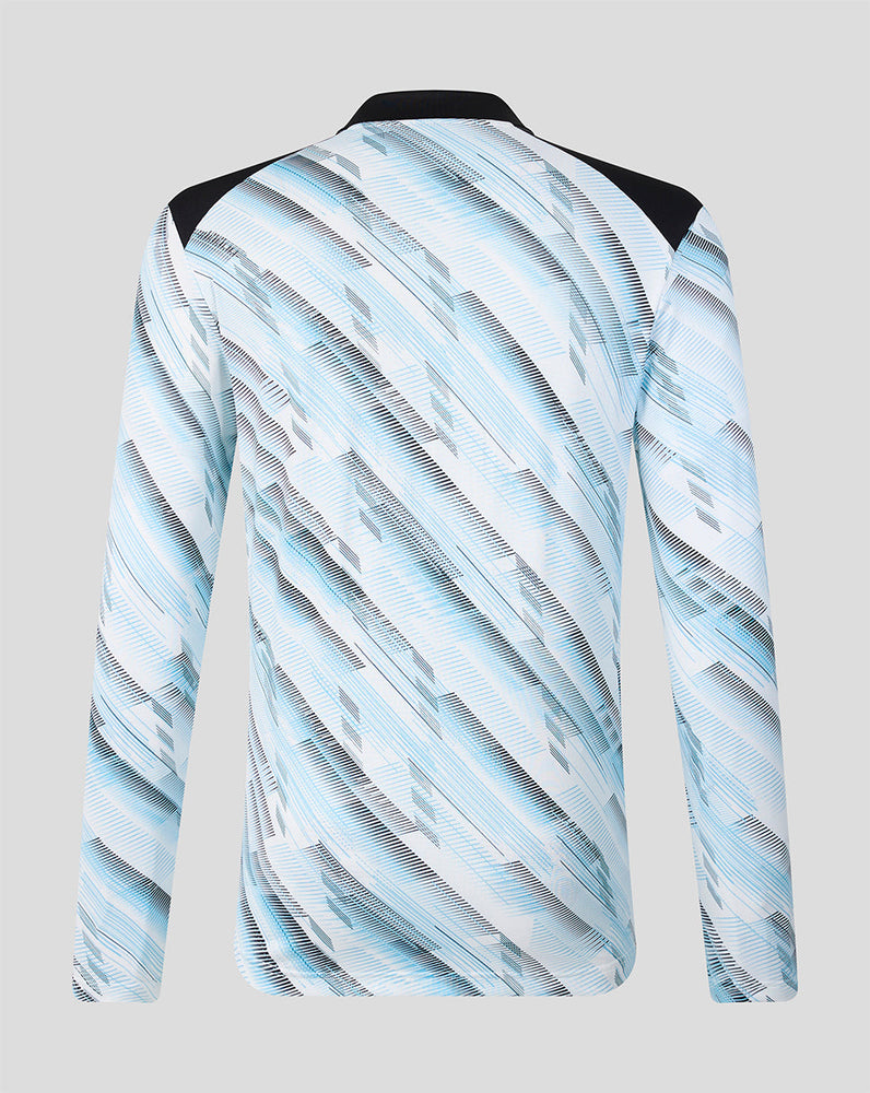 Feyenoord Uit Matchday midlayer top for men back view with pale blue diagonal pattern