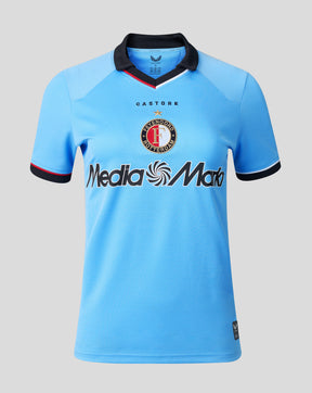 Light blue Feyenoord womens jersey featuring crest and Media Markt sponsor across the chest