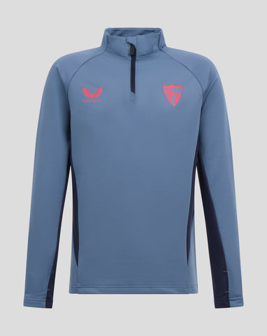 SEVILLA JUNIOR CAMISETA DE ENTRENAMIENTO CON CREMALLERA DE 1/4 - AZUL