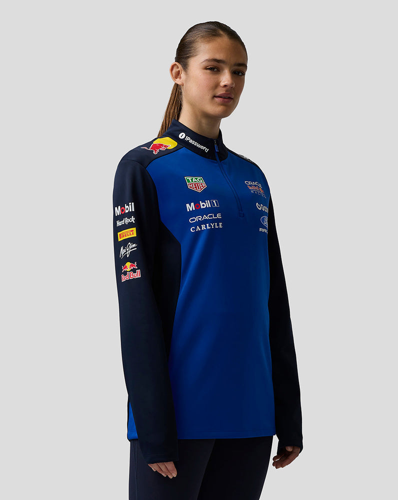 Oracle Red Bull Racing Unisex Teamline Capa Intermedia con Cuarto de Cremallera - Night Sky / Surf The Web