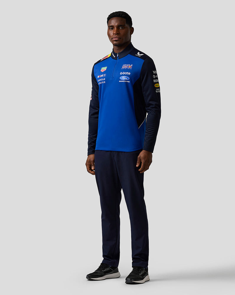 Oracle Red Bull Racing Unisex Teamline Capa Intermedia con Cuarto de Cremallera - Night Sky / Surf The Web