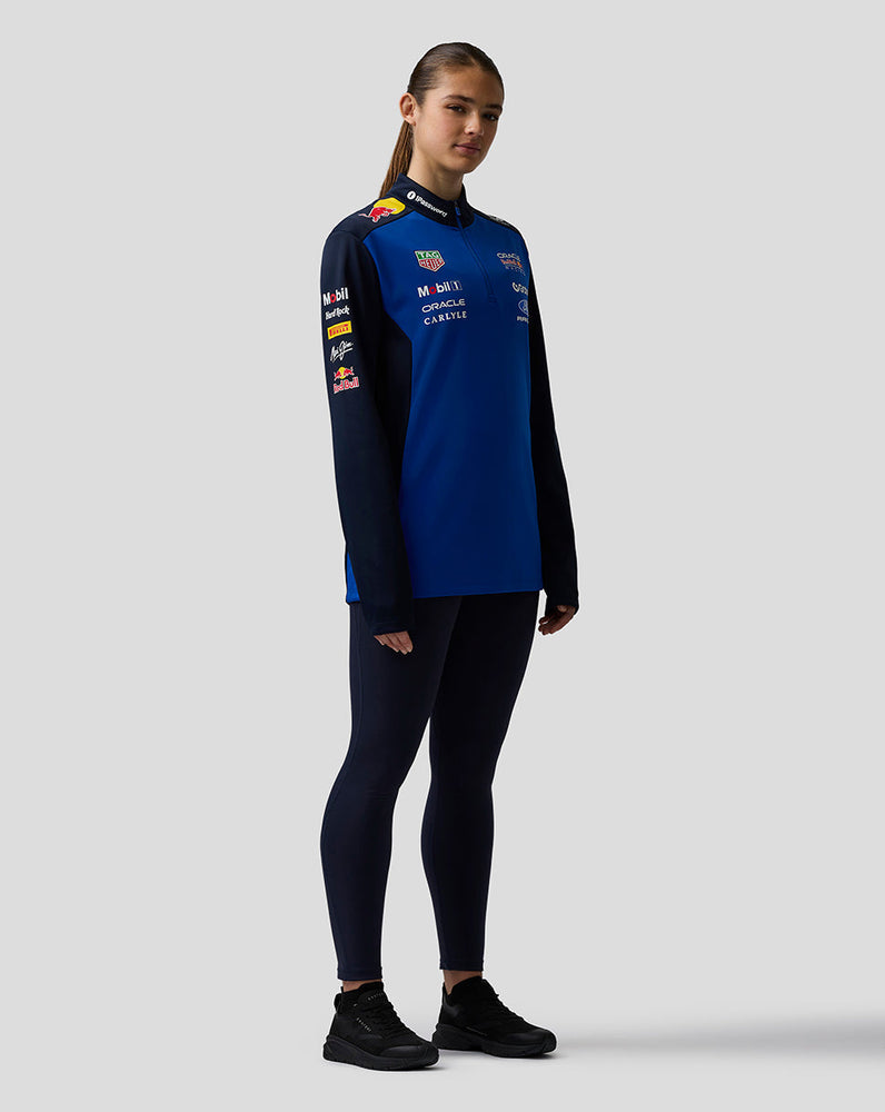 Oracle Red Bull Racing Unisex Teamline Capa Intermedia con Cuarto de Cremallera - Night Sky / Surf The Web