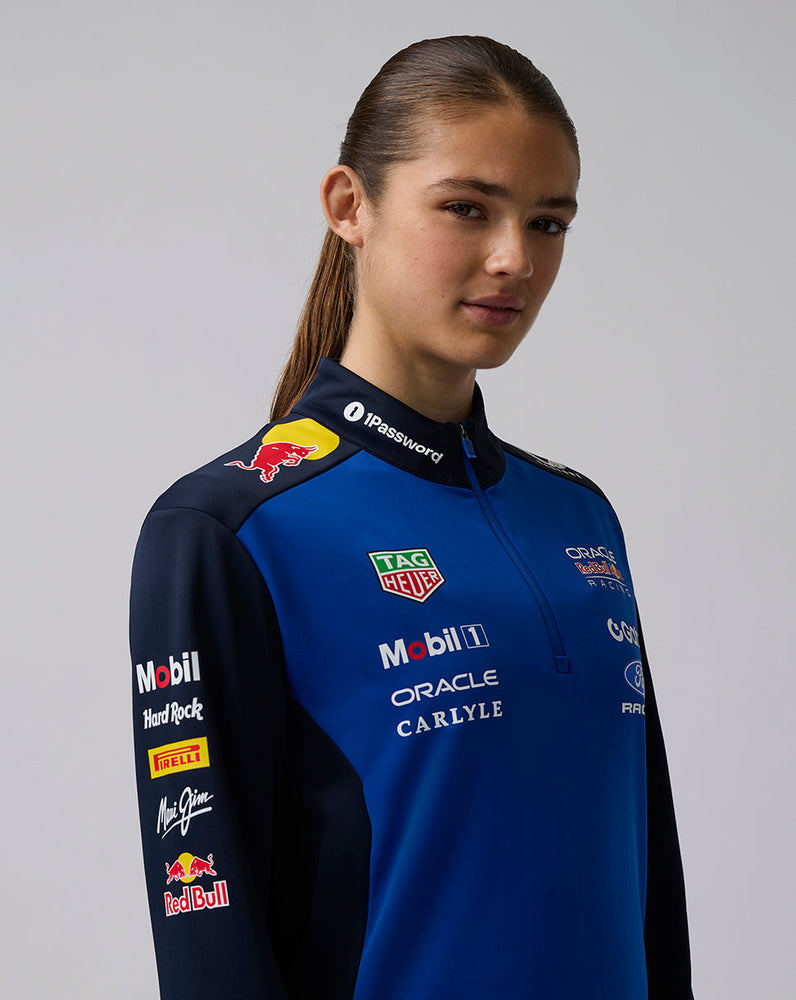 Oracle Red Bull Racing Unisex Teamline Capa Intermedia con Cuarto de Cremallera - Night Sky / Surf The Web