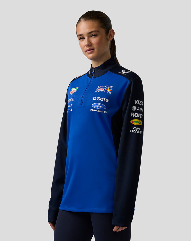 Oracle Red Bull Racing Unisex Teamline Capa Intermedia con Cuarto de Cremallera - Night Sky / Surf The Web