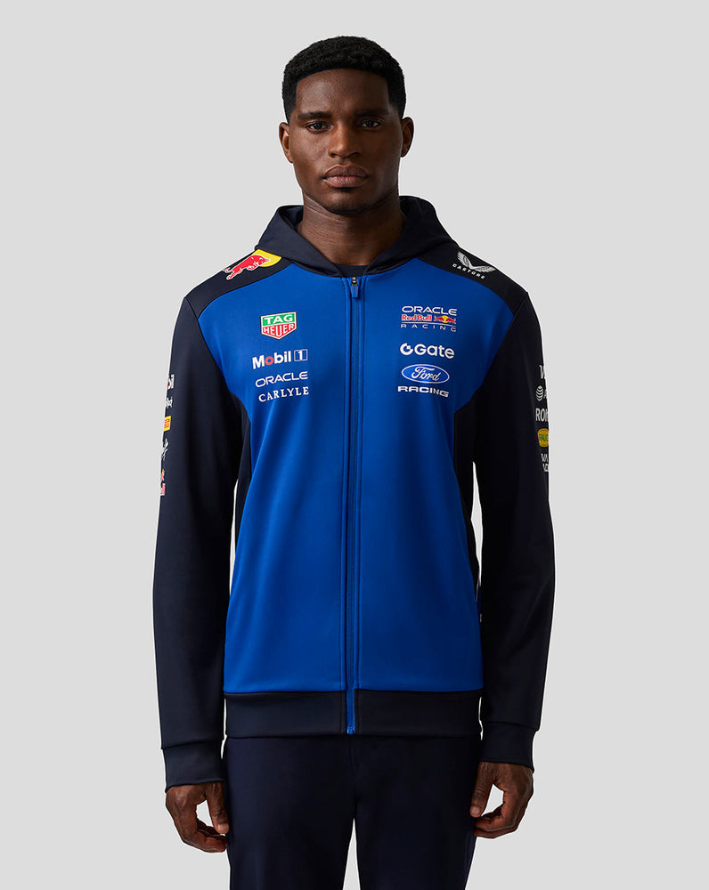Oracle Red Bull Racing Unisex Teamline Sudadera con Capucha y Cremallera - Night Sky / Surf The Web