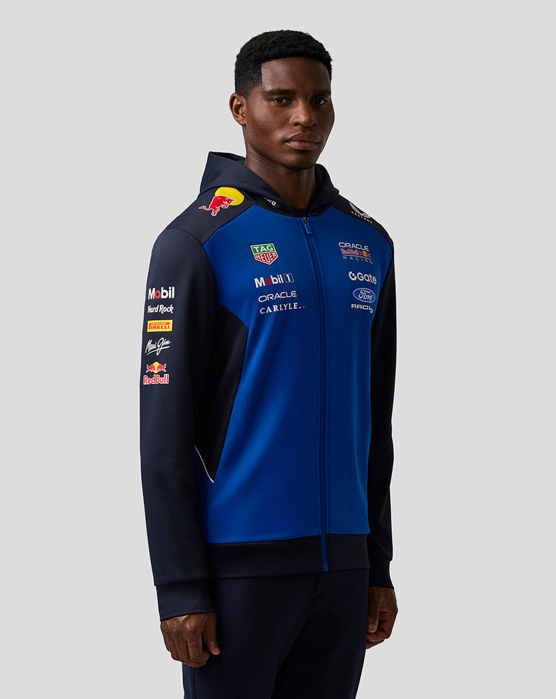 Oracle Red Bull Racing Unisex Teamline Sudadera con Capucha y Cremallera - Night Sky / Surf The Web