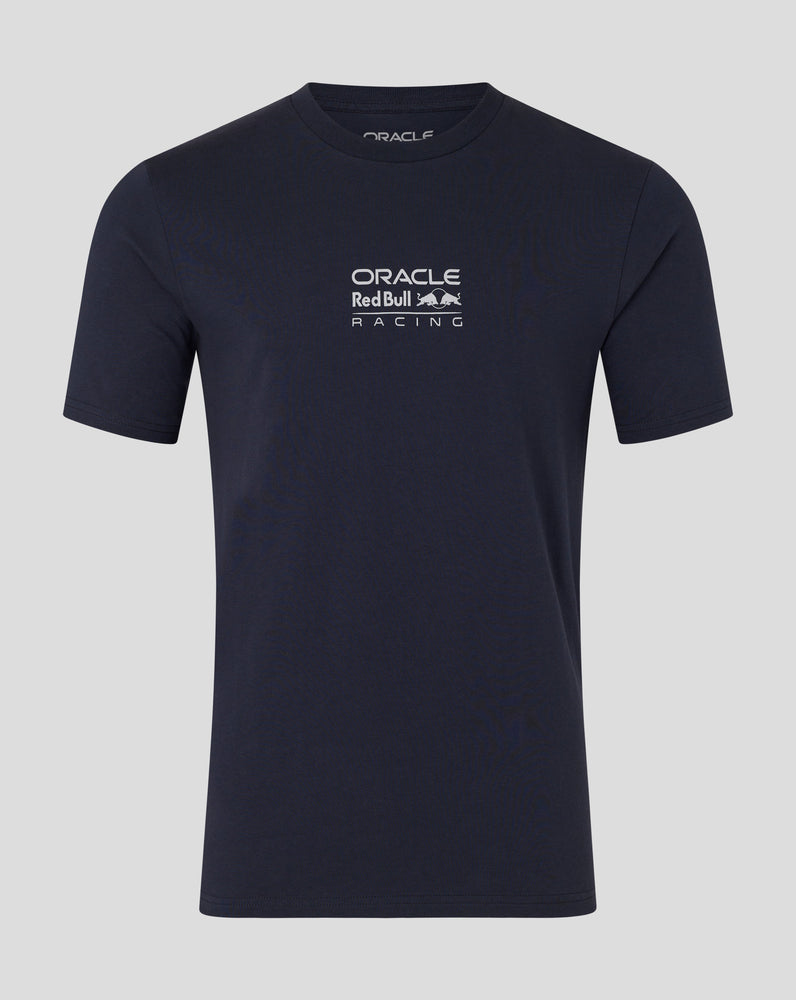 Navy blue t-shirt with Oracle Red Bull Racing logo on a gray background