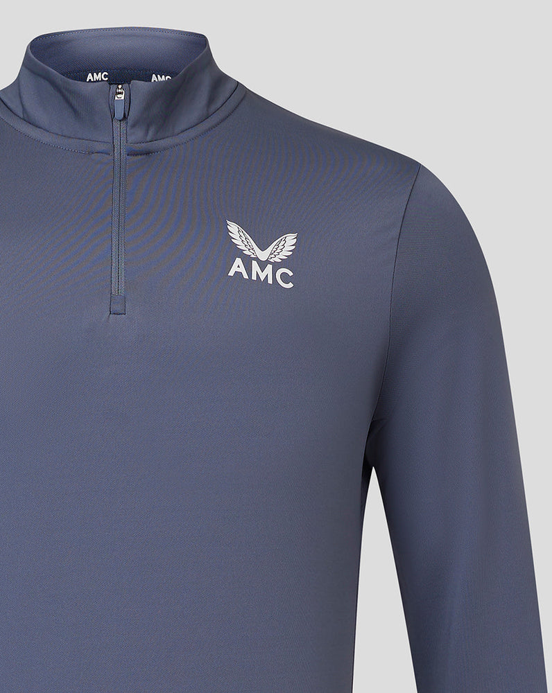 Camiseta de manga larga AMC Core con cremallera de un cuarto para hombre - Clay Blue