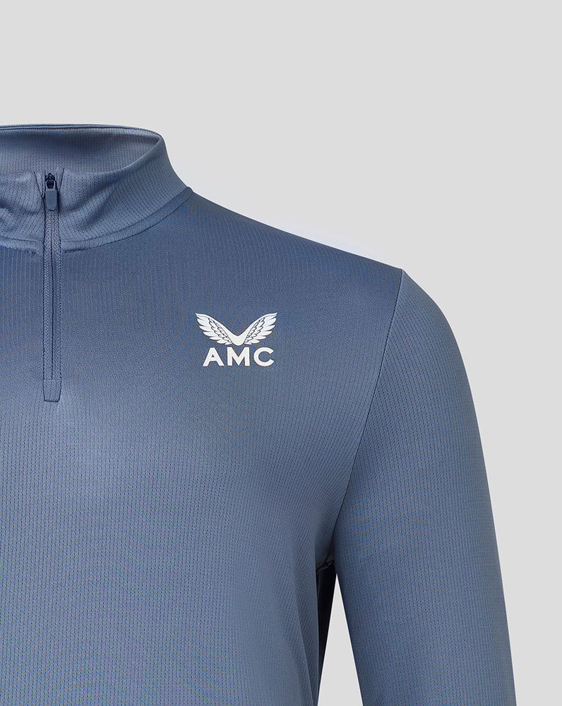 Camiseta técnica de manga larga AMC con cremallera completa para hombre - Clay Blue