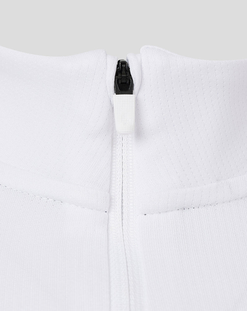 Camiseta técnica de manga larga con cremallera de un cuarto AMC para hombre - Blanco