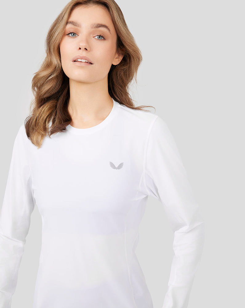 Camiseta de entrenamiento manga larga mujer Metatek blanca