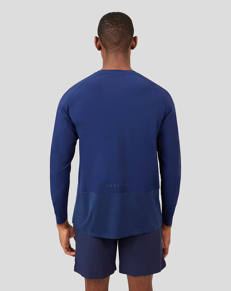 Camiseta de entrenamiento de manga larga azul marino Metatek