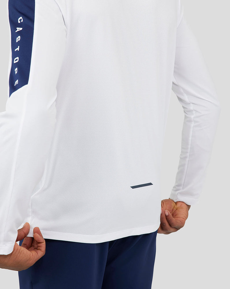 Camiseta deportiva de manga larga con cápsula de cobalto blanco