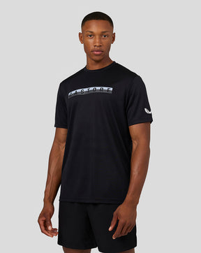 Camiseta raglán gráfica de manga corta para hombre - Negro