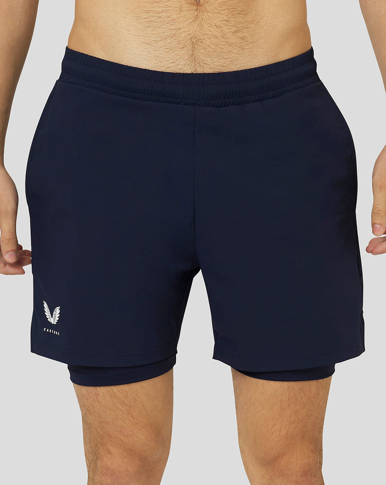 Pantalones cortos ligeros 2 en 1 Apex para hombre - Azul marino