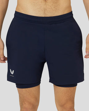 Pantalones cortos ligeros 2 en 1 Apex para hombre - Azul marino